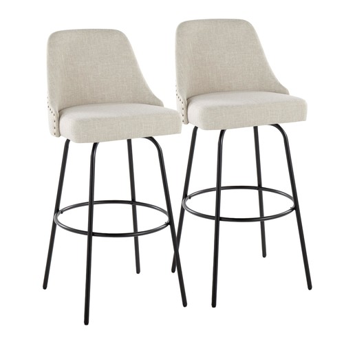 Studded Marcel 30" Fixed-height Barstool - Set Of 2